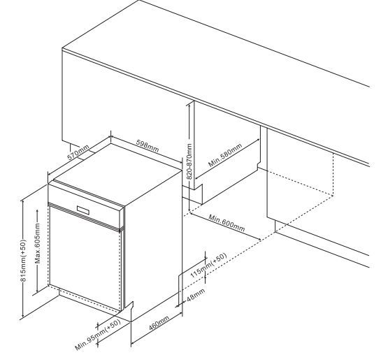 Amica EGSPU 514 931 E Unterbau-Geschirrspüler Edelstahl EEK:C