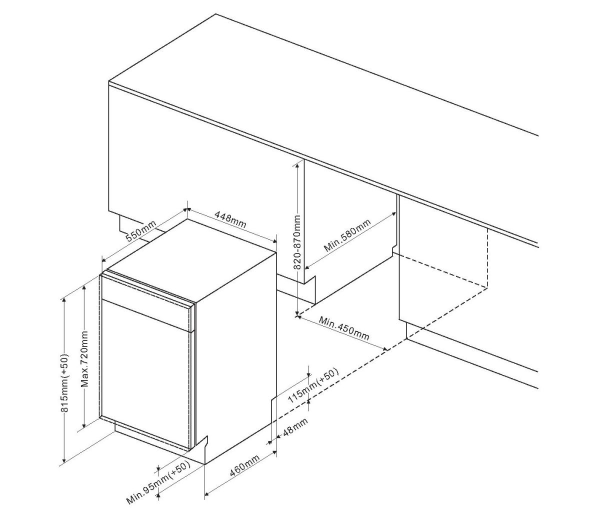 Amica EGSPV 587 915 Einbau-Geschirrspüler vollintegrierbar EEK:E