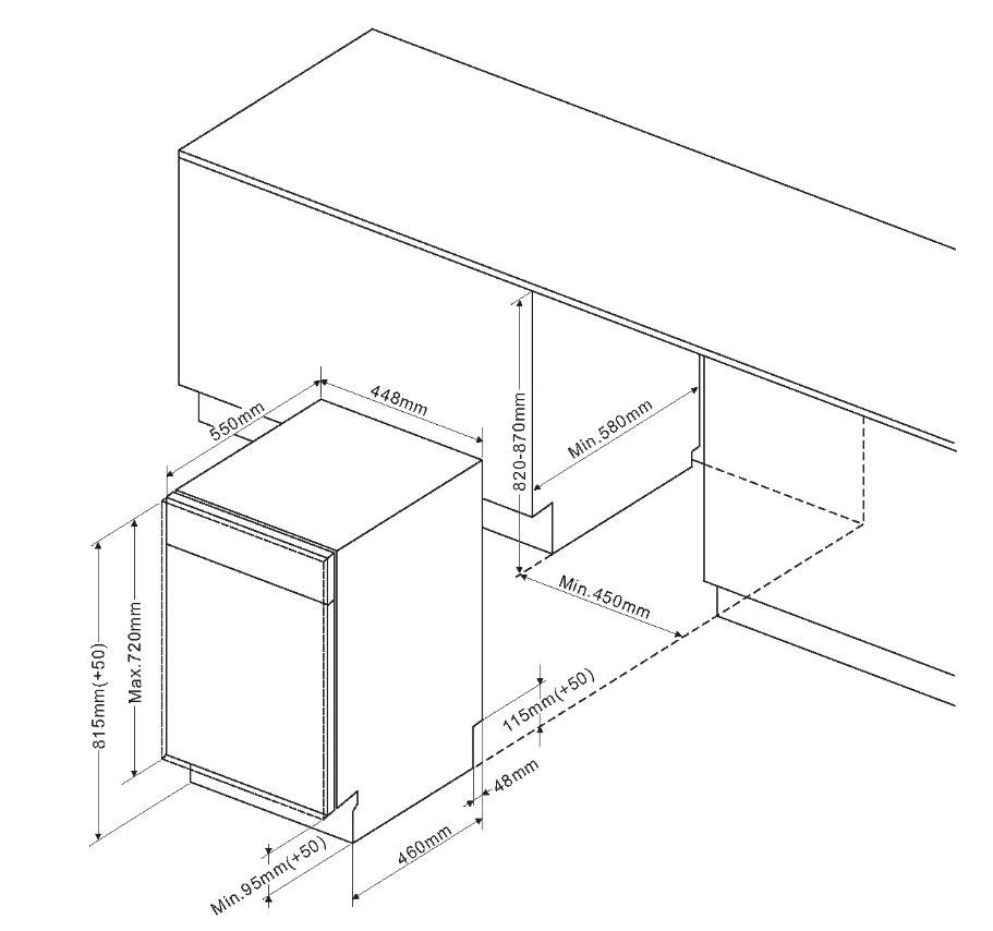 Amica EGSPV 587 921 Einbau-Geschirrspüler vollintegrierbar EEK:D