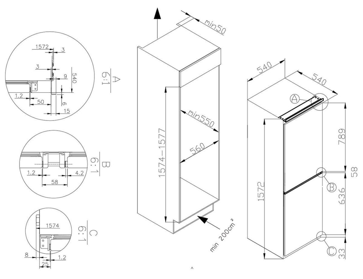 Amica EKGCS 385 900 Einbau-Gefrierkombination EEK:E