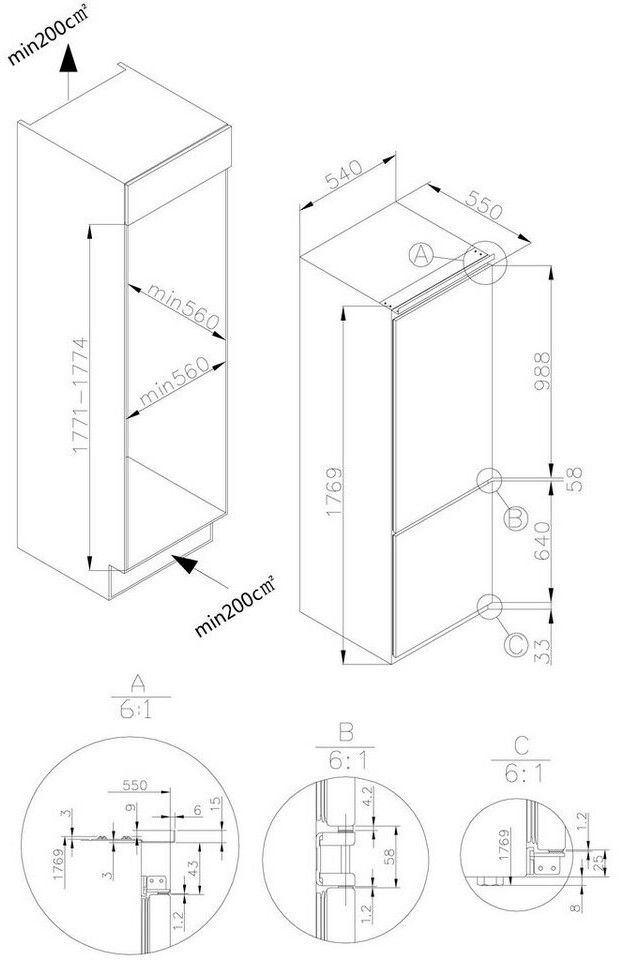 Amica EKGCS 387 930 Einbau-Kühlgefrierkombination EEK:E