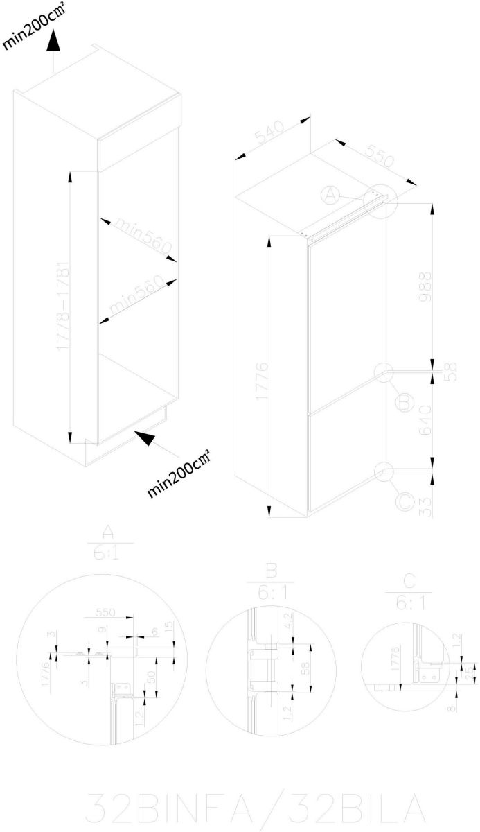 Amica EKGCS 387 950 Einbau-Kühl-Gefrierkombination EEK:E
