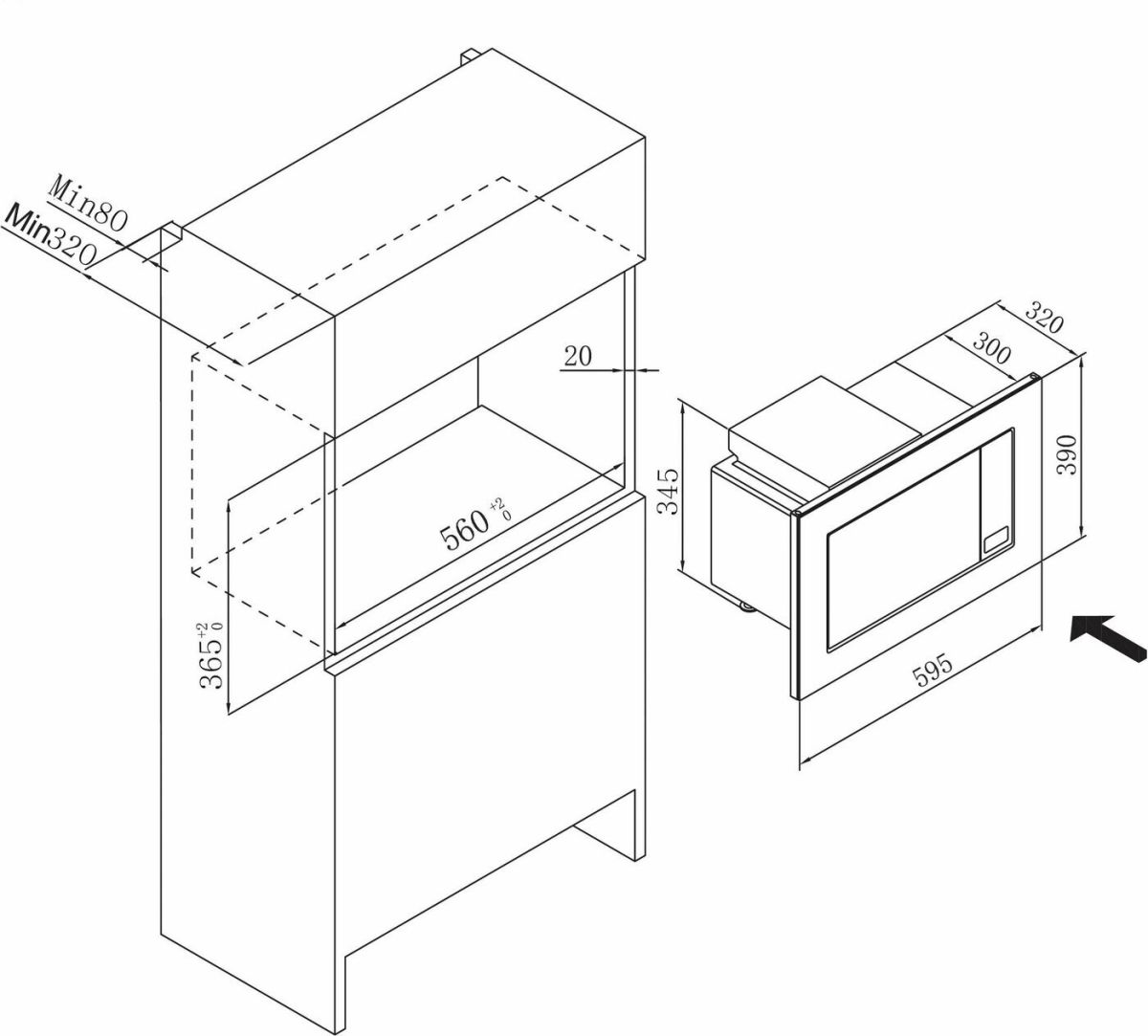 Amica EMW 13185 E Einbau-Mikrowelle edelstahl