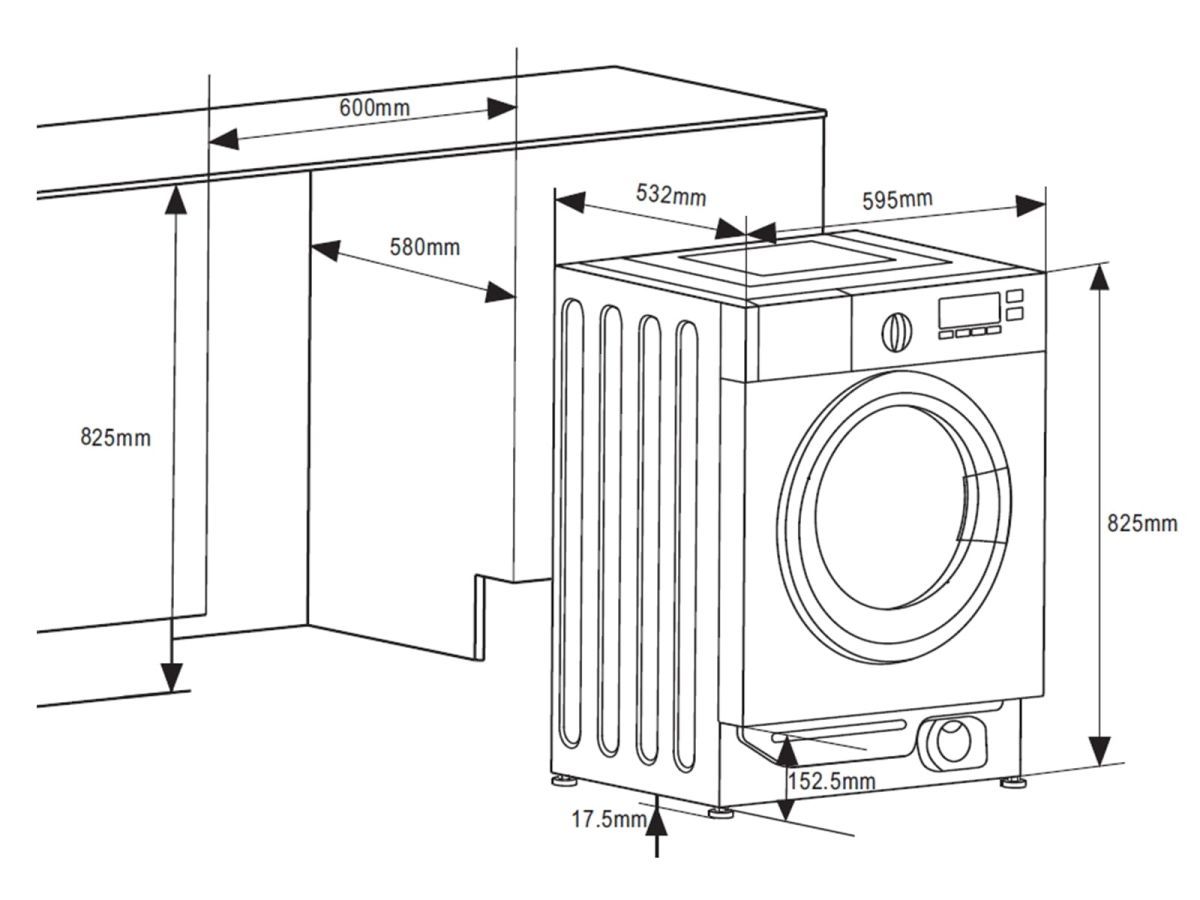 Amica EWA 34657-1 W Einbau-Waschmaschine EEK:B