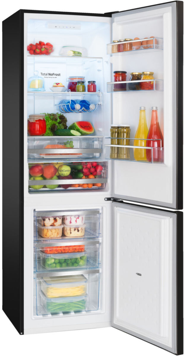 Amica KGC 15495 S Kühlgefrierkombination Edelstahloptik schwarz EEK:E