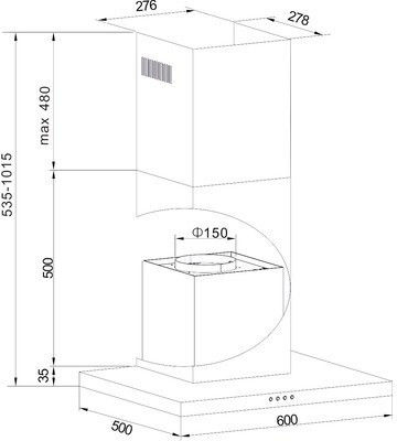 Amica KH 17803 S Wandhaube 60cm schwarz EEK:A