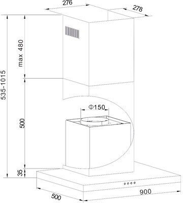 Amica KH 17804 S Wandhaube schwarz 90cm EEK:A