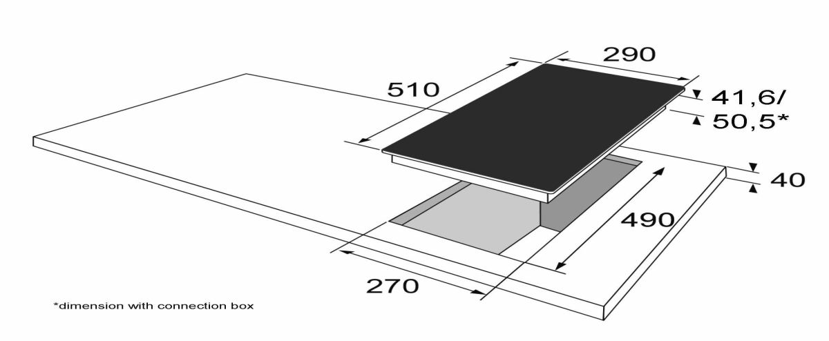 29cm 2-fach E Platten-Kochfeld KME 13135 Amica Domino autark