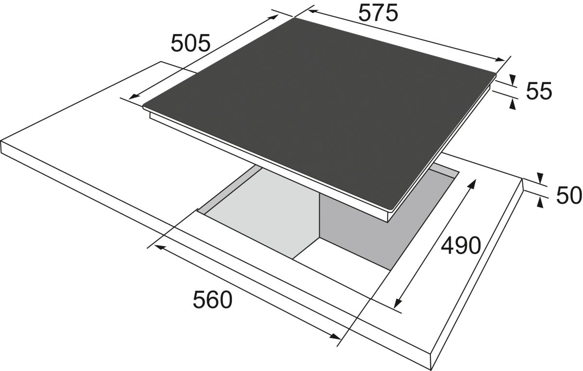 Amica KMI 752 610 E Induktionskochfeld Edelstahlrahmen 60cm autark