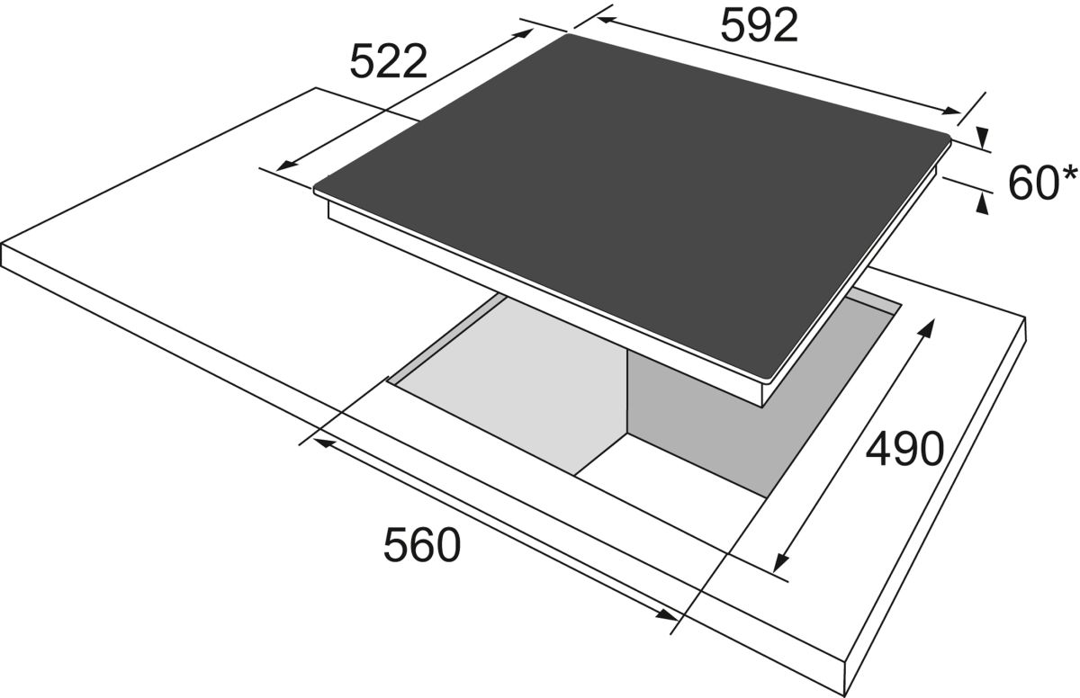 Amica KMI 754 600 C Induktionskochfeld rahmenlos 60cm autark