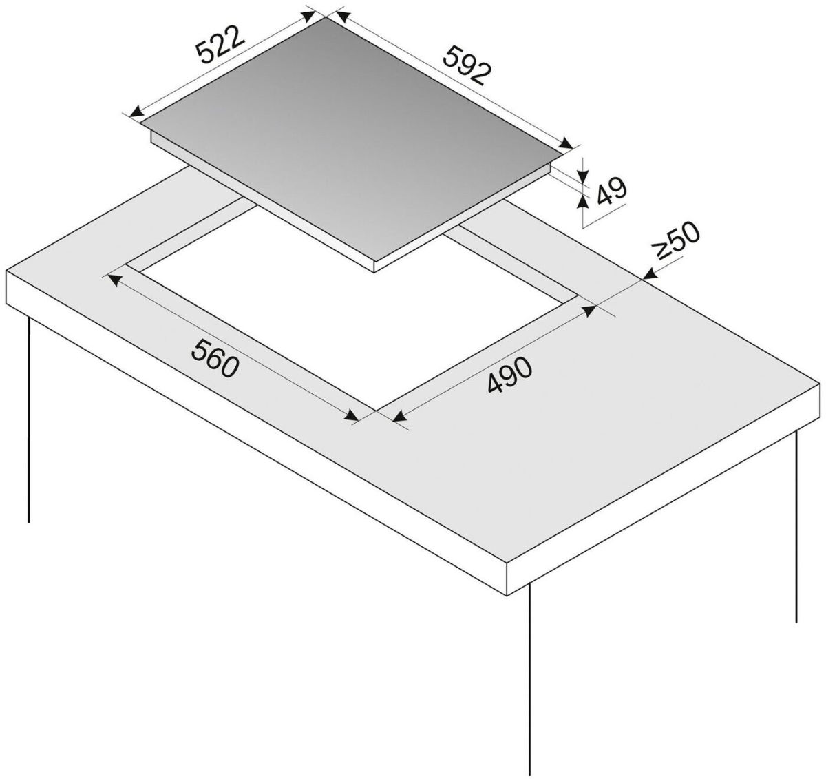 Amica KMI 772 660 C Induktionskochfeld rahmenlos 60cm autark