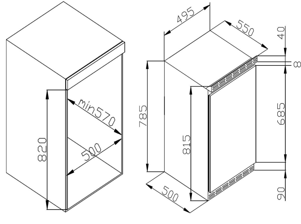 Amica UKSD 361 950 Unterbau-Kühlschrank EEK:E