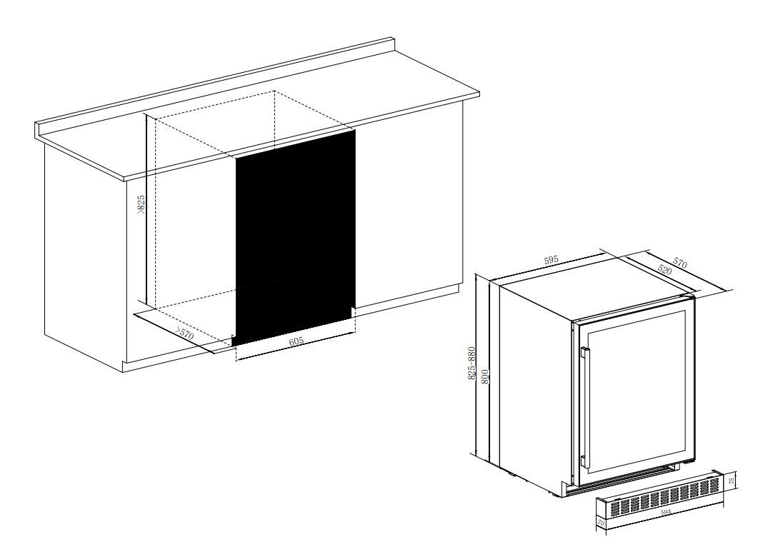 Amica WK 341 111 E Einbau-Weinkühler Edelstahloptik EEK:G