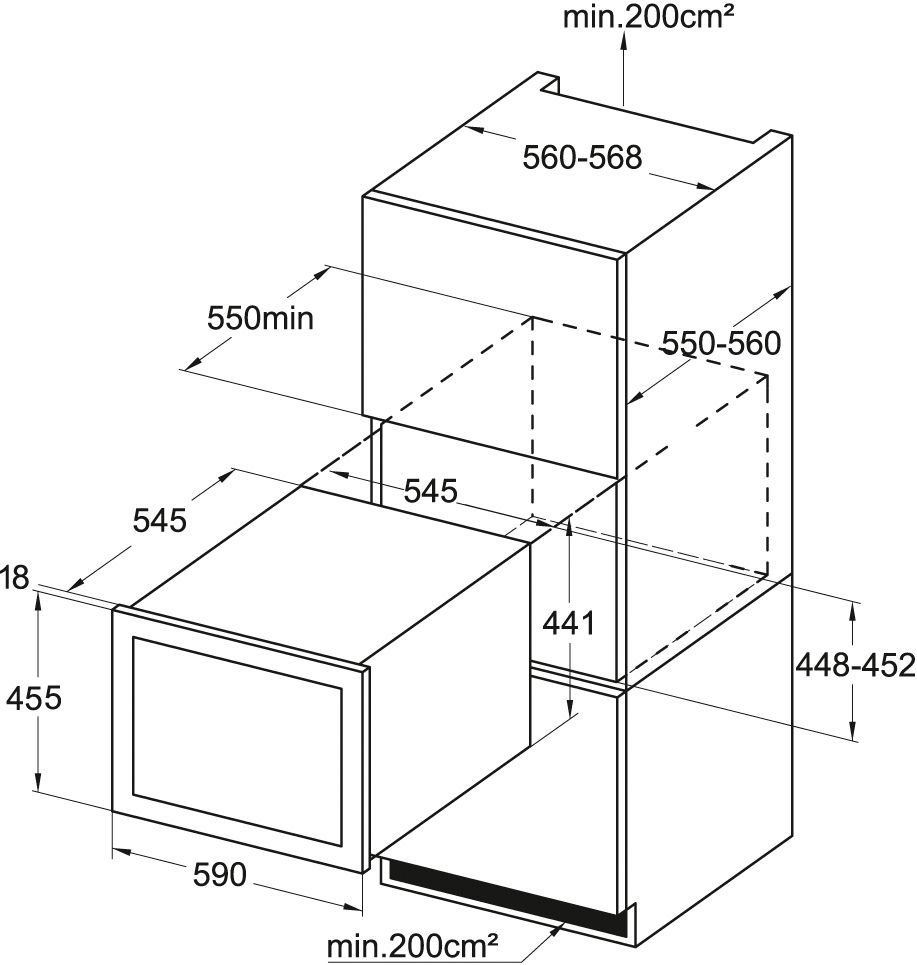 Amica WK 341 200 S Einbau-Weinkühler schwarz EEK:G
