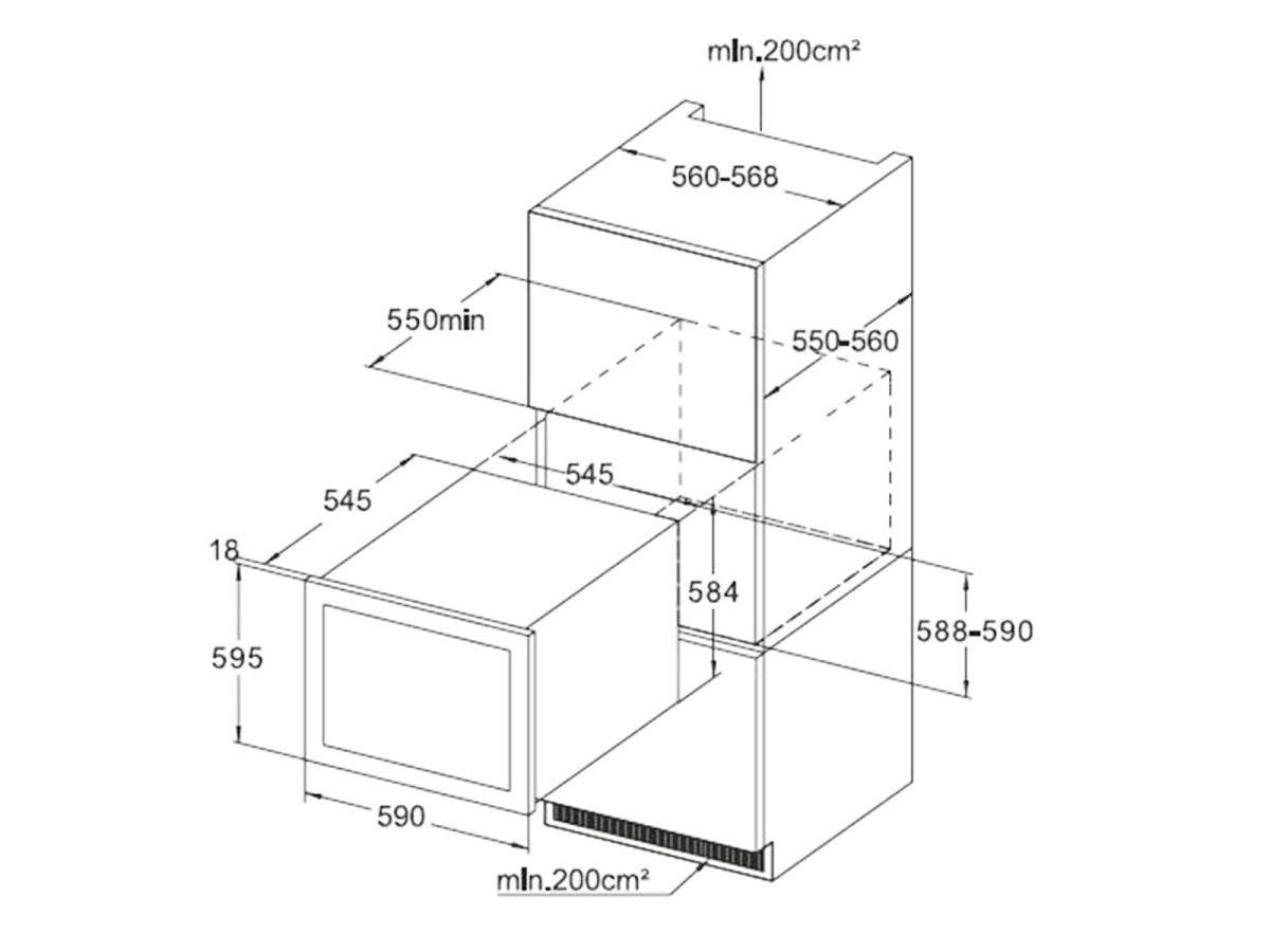 Amica WK 341 210 S Einbau-Weinklimaschrank schwarz EEK:G