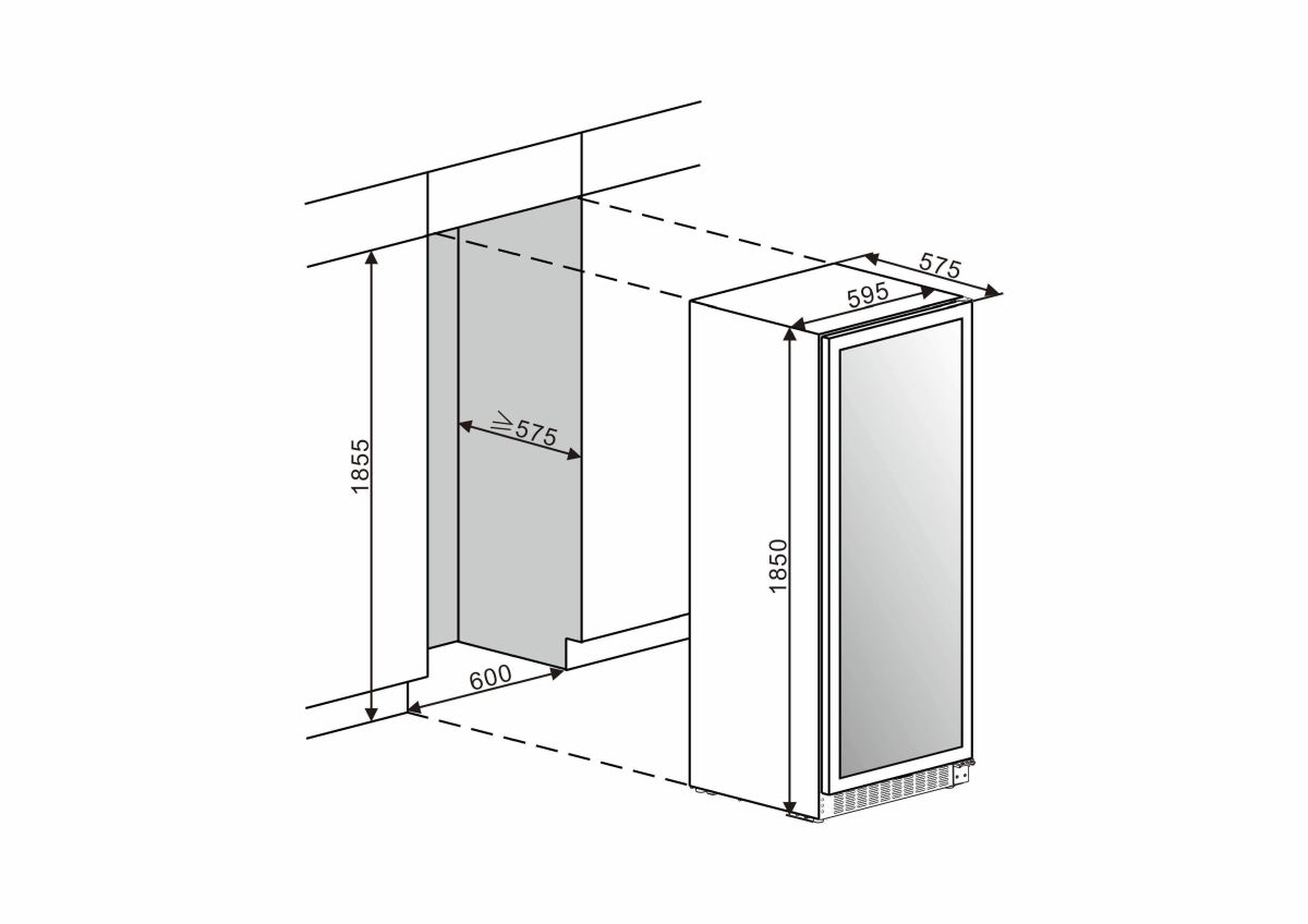 Amica WK 348 100 S Weintemperierschrank 118 Flaschen EEK:G