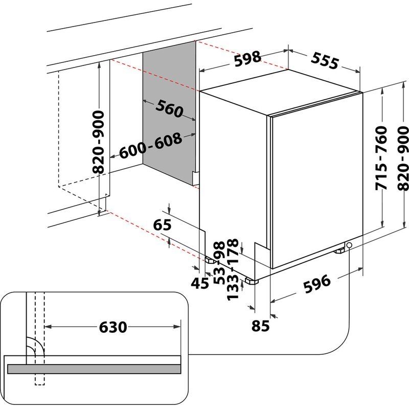 Bauknecht B8KI HP42 LCA Einbau-Geschirrspüler vollintegrierbar EEK:C