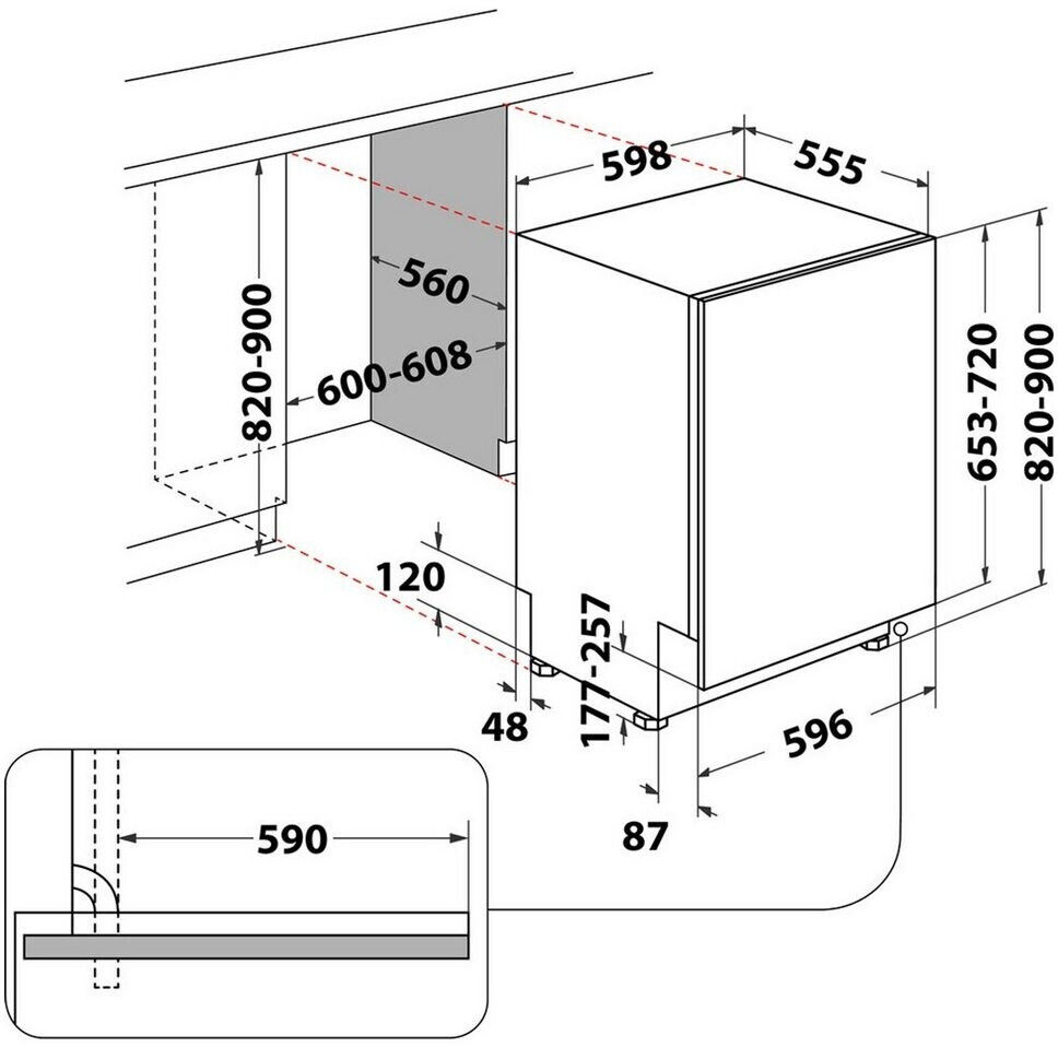 Bauknecht BCIO 3T133 PFE Einbau-Geschirrspüler vollintegrierbar EEK:D