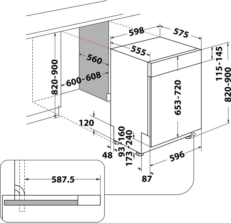 Bauknecht BKBC 3C26 X Einbau-Geschirrspüler Edelstahl integrierbar EEK:E