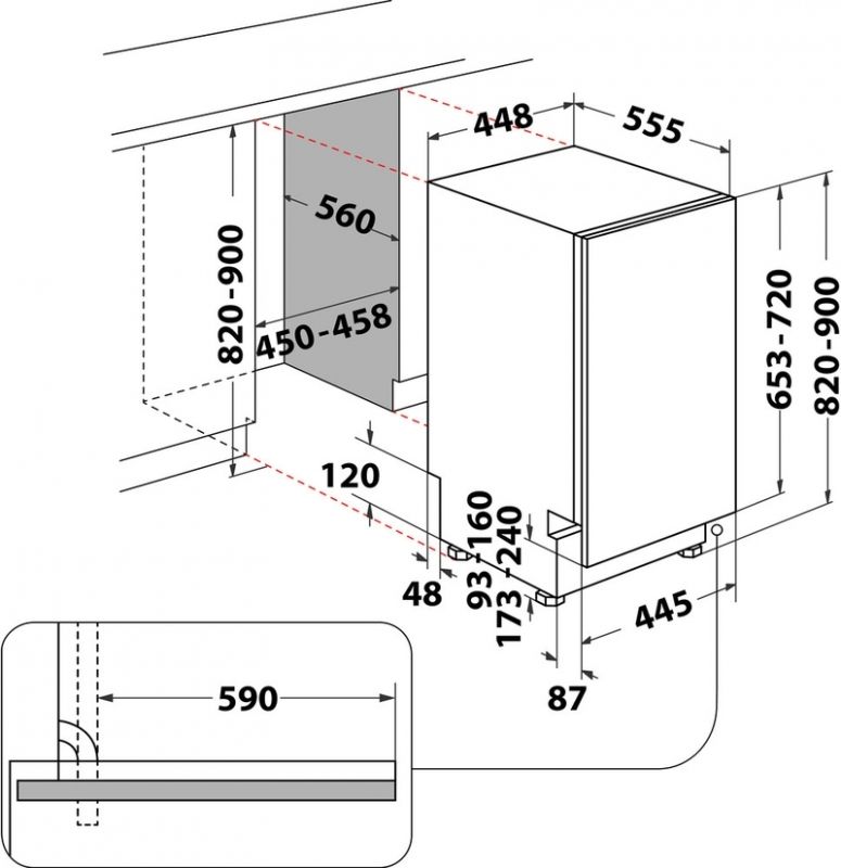 Bauknecht BSIO 3T223 PE X Einbau-Geschirrspüler vollintegrierbar EEK:E