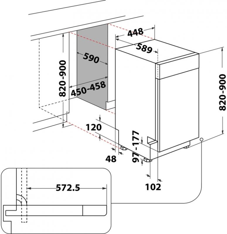 Bauknecht BSUO 3O23 PF X Unterbau-Geschirrspüler silber EEK:E