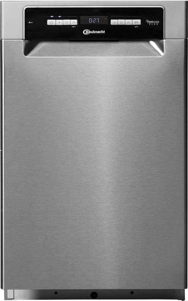 Bauknecht BSUO 3O23 PF X Unterbau-Geschirrspüler silber EEK:E
