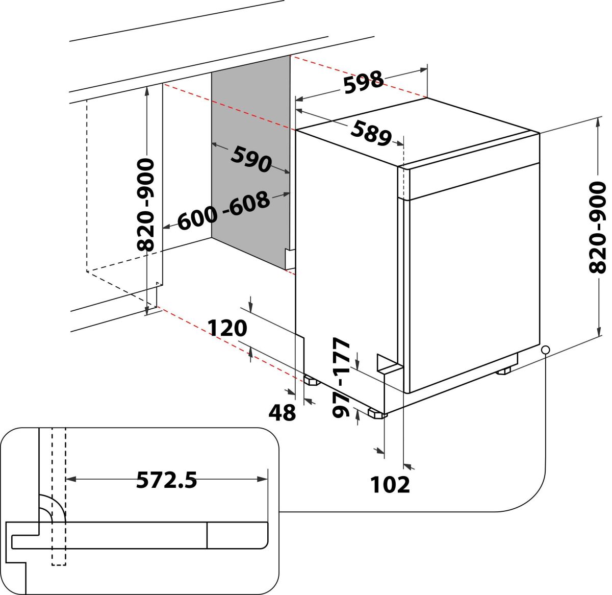 Bauknecht BUC 3B+26 X Unterbau-Geschirrspüler edelstahloptik EEK:E