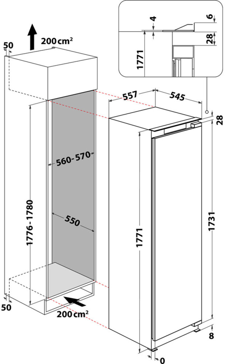 Bauknecht GSI 18F2 PS Einbau-Gefrierschrank EEK:E