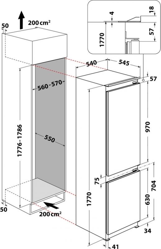Bauknecht KGIL 18S1 Einbau-Kühl-Gefrierkombination EEK:F