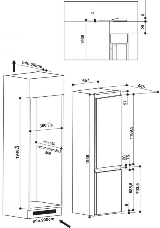 Bauknecht KGIS 20F2 P Einbau-Kühl-Gefrierkombination EEK:E