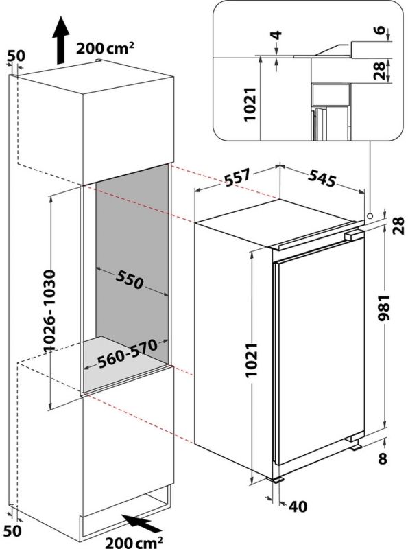 Bauknecht KSI 10GF2 Einbau-Kühlschrank EEK:E