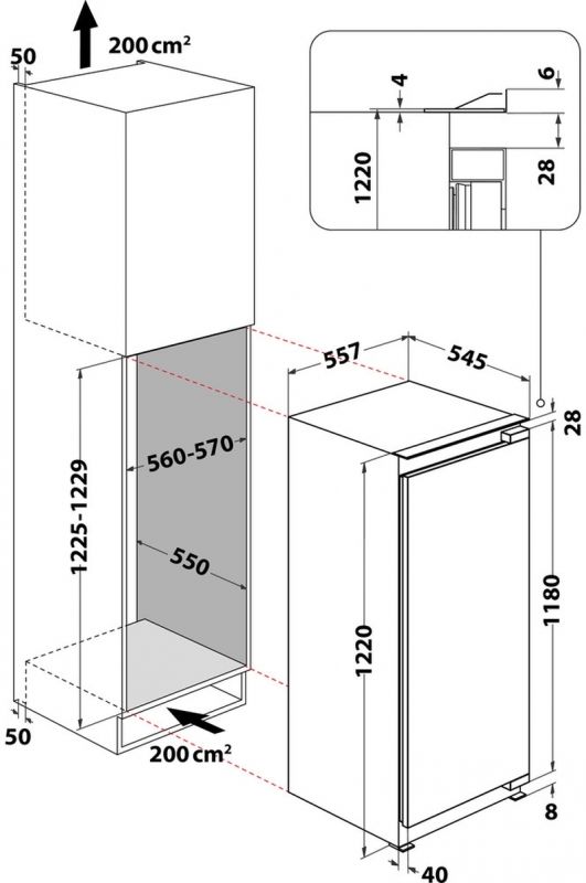 Bauknecht KSI 12GF3 Einbau-Kühlschrank EEK:D
