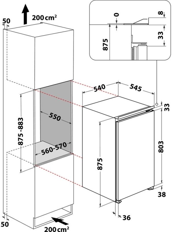 Bauknecht KSI 9VF2 Einbau-Kühlschrank EEKE