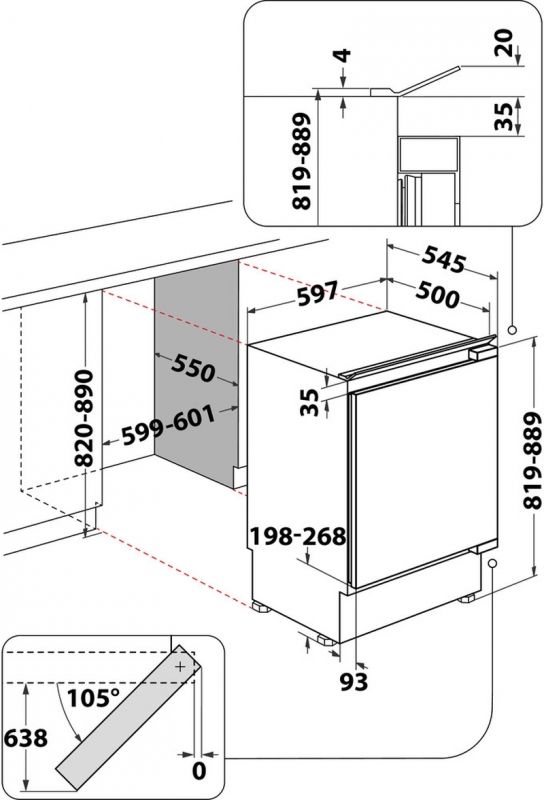 Bauknecht KSU 8GF2 Unterbau-Kühlschrank EEK:E