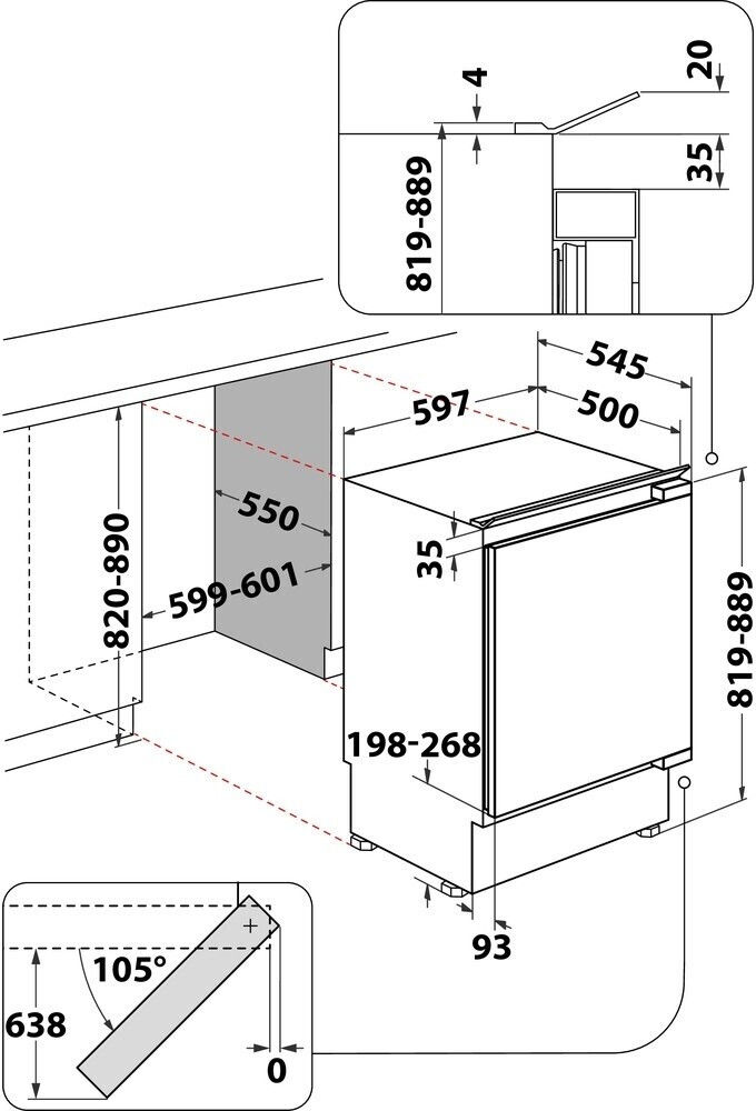 Bauknecht KSU 8GF1 Unterbau-Kühlschrank EEK:F