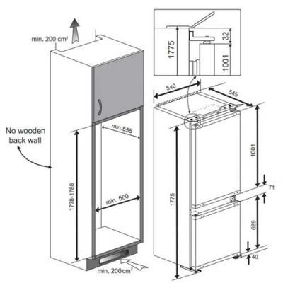 Beko BCHA275K4SN  Einbau-Kühlgefrierkombination EEK:E