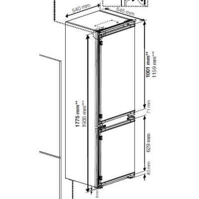 Beko BCNA306E5ZSN Einbau-Kühlgefrierkombi Nische 195cm Schlepptür EEK:D