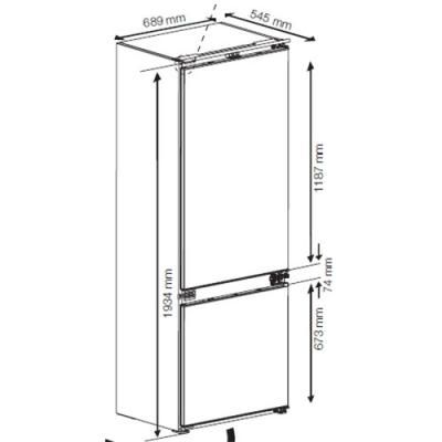 Beko BCNE400E50SHN Einbau-Kühlgefrierkombi Schlepptür Nische 195cm 71br. EEK:D