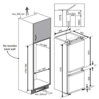 Beko BCSA285K4SN Einbau-Kühl-Gefrierkombination Schlepptür EEK:E