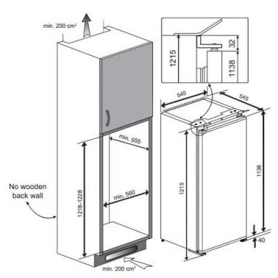 Beko BLSA210M3SN Einbau-Kühlschrank Schlepptür EEK:F