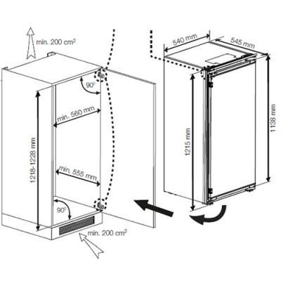 Beko BSSA210K4SN Einbau-Kühlschrank Schlepptür 121,5cm EEK:E