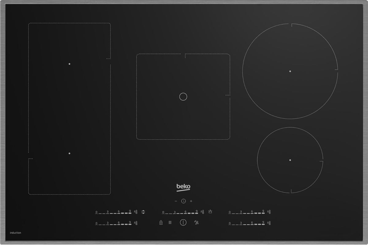 Beko HII 85770 UFTX Induktionskochfeld Edelstahl 80cm autark