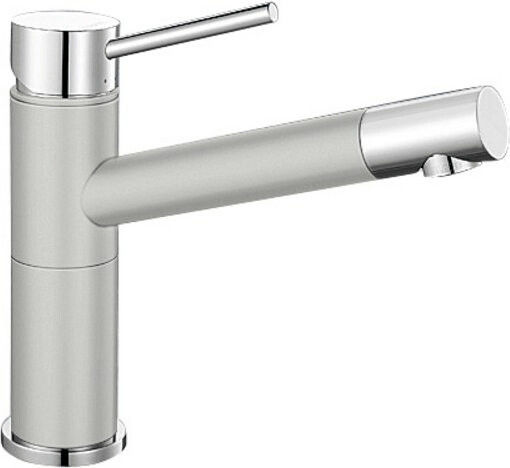 Blanco Alta Compact Silgranit seidengrau/chrom HD Festauslauf 515325
