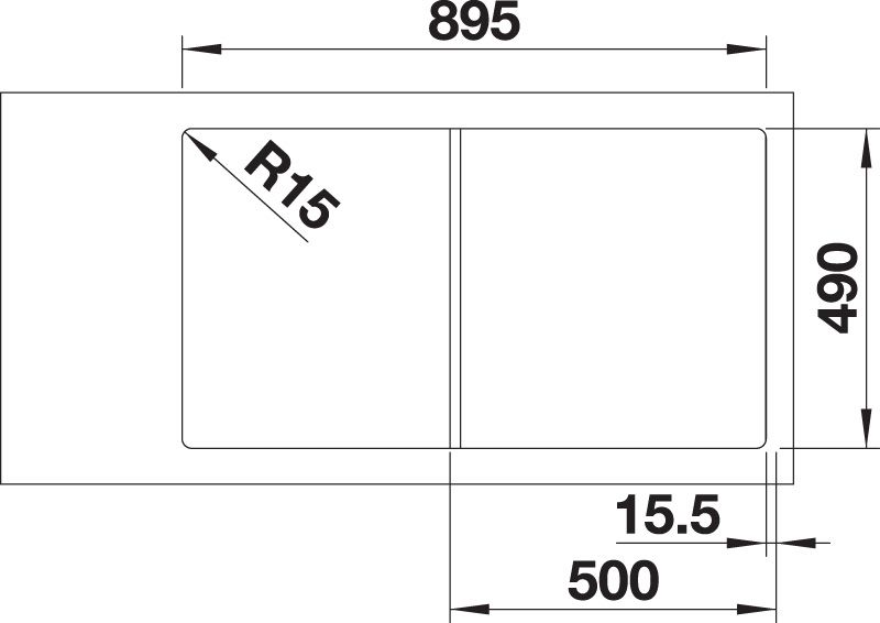 Blanco Axia III 5 S felsgrau Silgranit Einbauspüle 523216