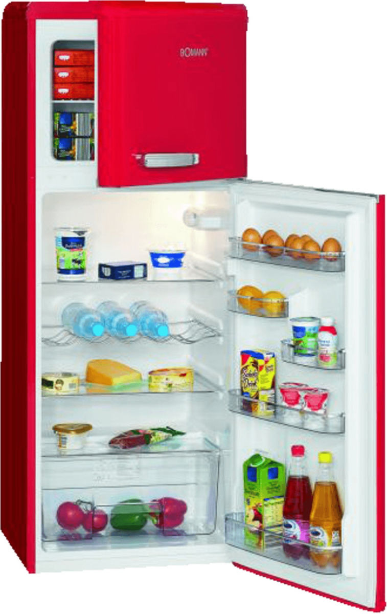 Bomann DTR 353.1 Doppeltür-Kühlschrank retro rot 147cm EEK:E