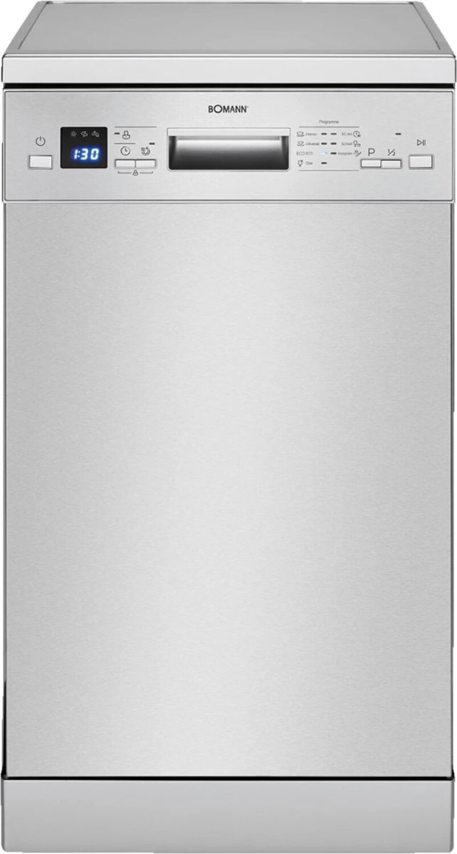 Bomann GSP 7411 IX Standgeschirrspüler Edelstahl 45cm EEK:E