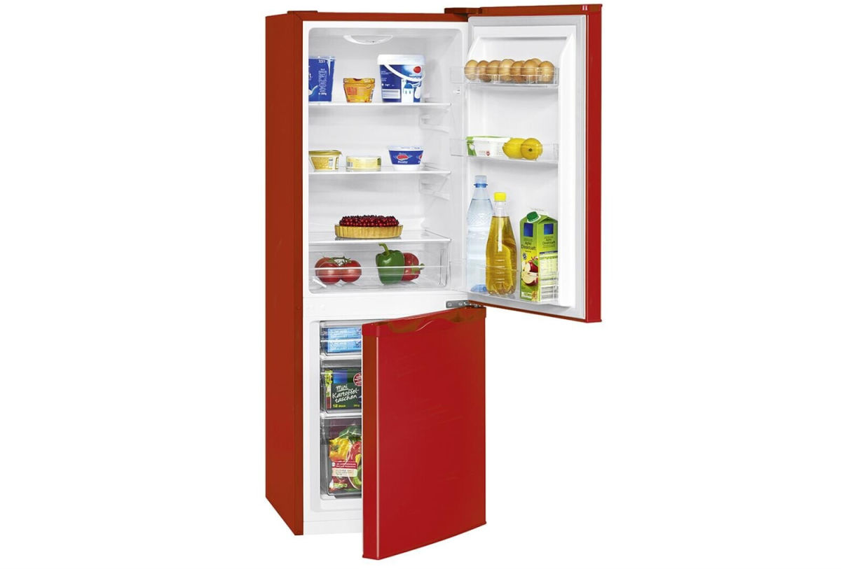 Bomann KG 320.2 Kühl-Gefrierkombination rot EEK:E