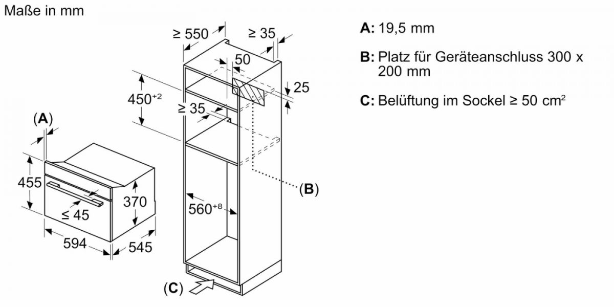 45cm Bosch Einbau-Mikrowelle CEG732XB1 schwarz