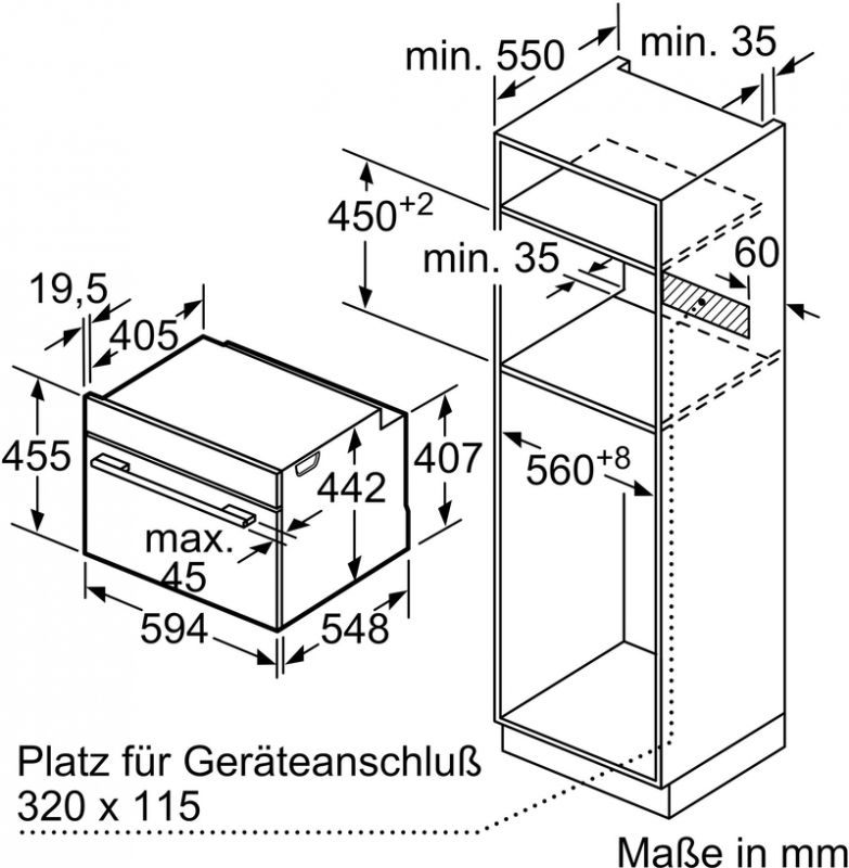 Bosch CSG7361B1 Einbau-Kompaktdampfbackofen schwarz EEK:A+