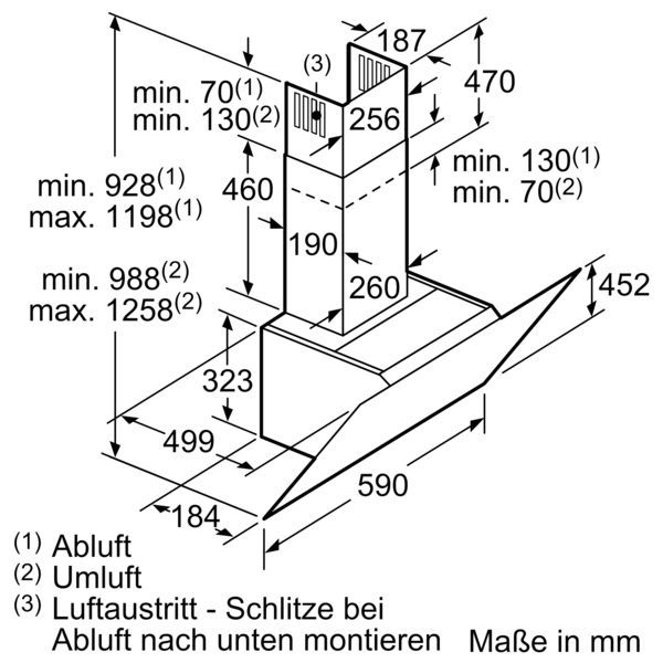 Bosch DWK67CM60 Wandhaube schwarz 60cm EEK:B